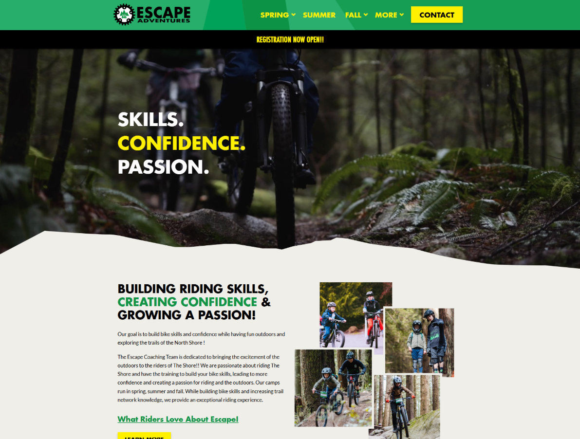 Escape Adventures website preview