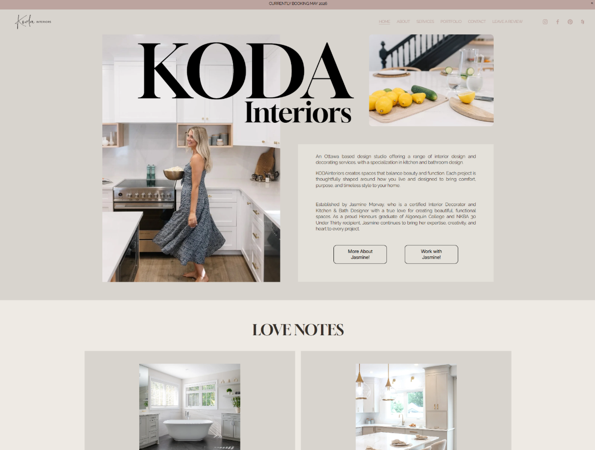 Koda Interiors website preview
