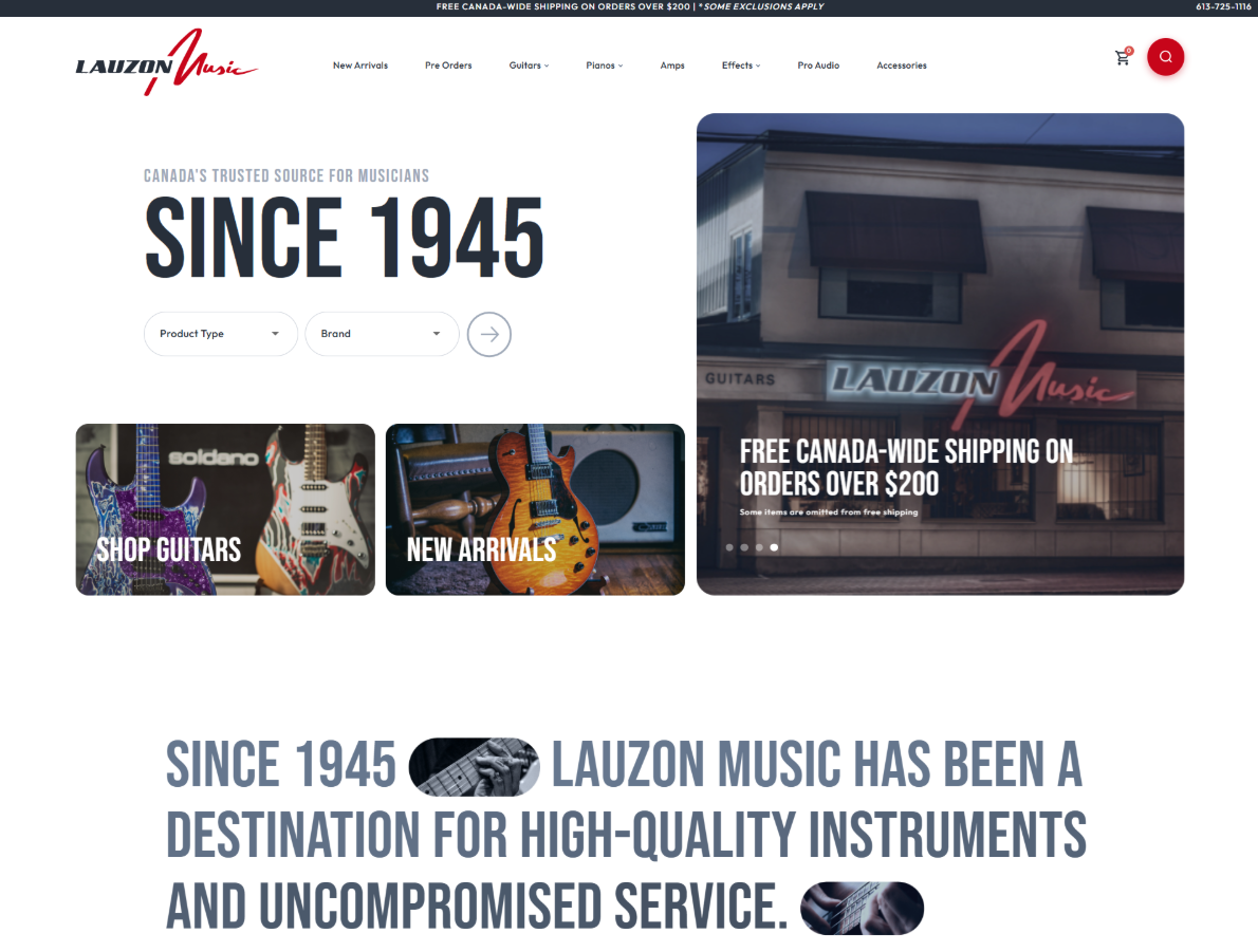 Lauzon Music website preview