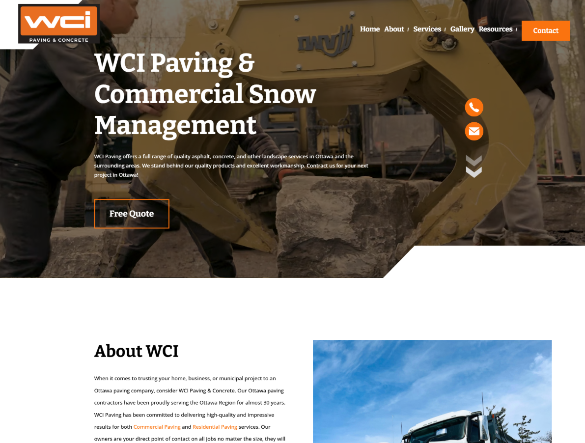 WCI Ottawa website preview